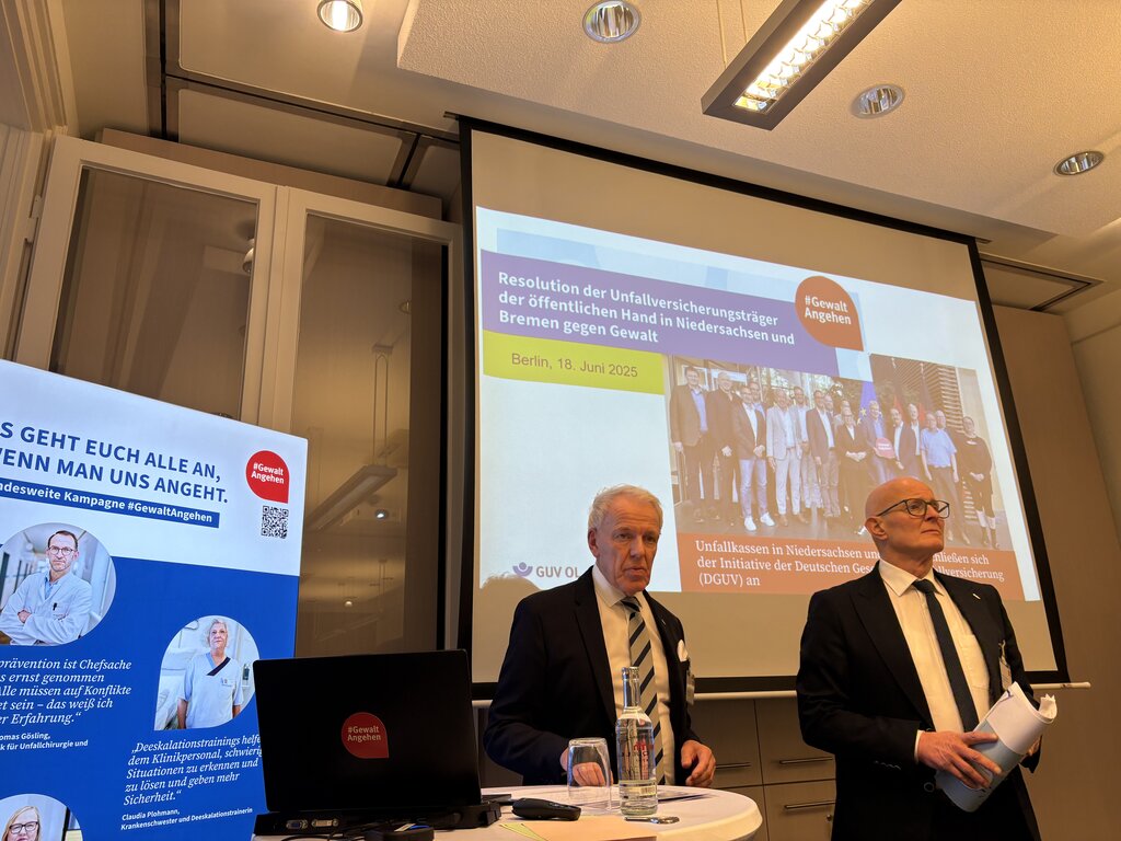 Kooperationspartner Michael May, GUV OL, und Jörg Schudmann, BGW