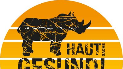 Rhino mit Text zum UV - Schutz Hautsache Gesund!