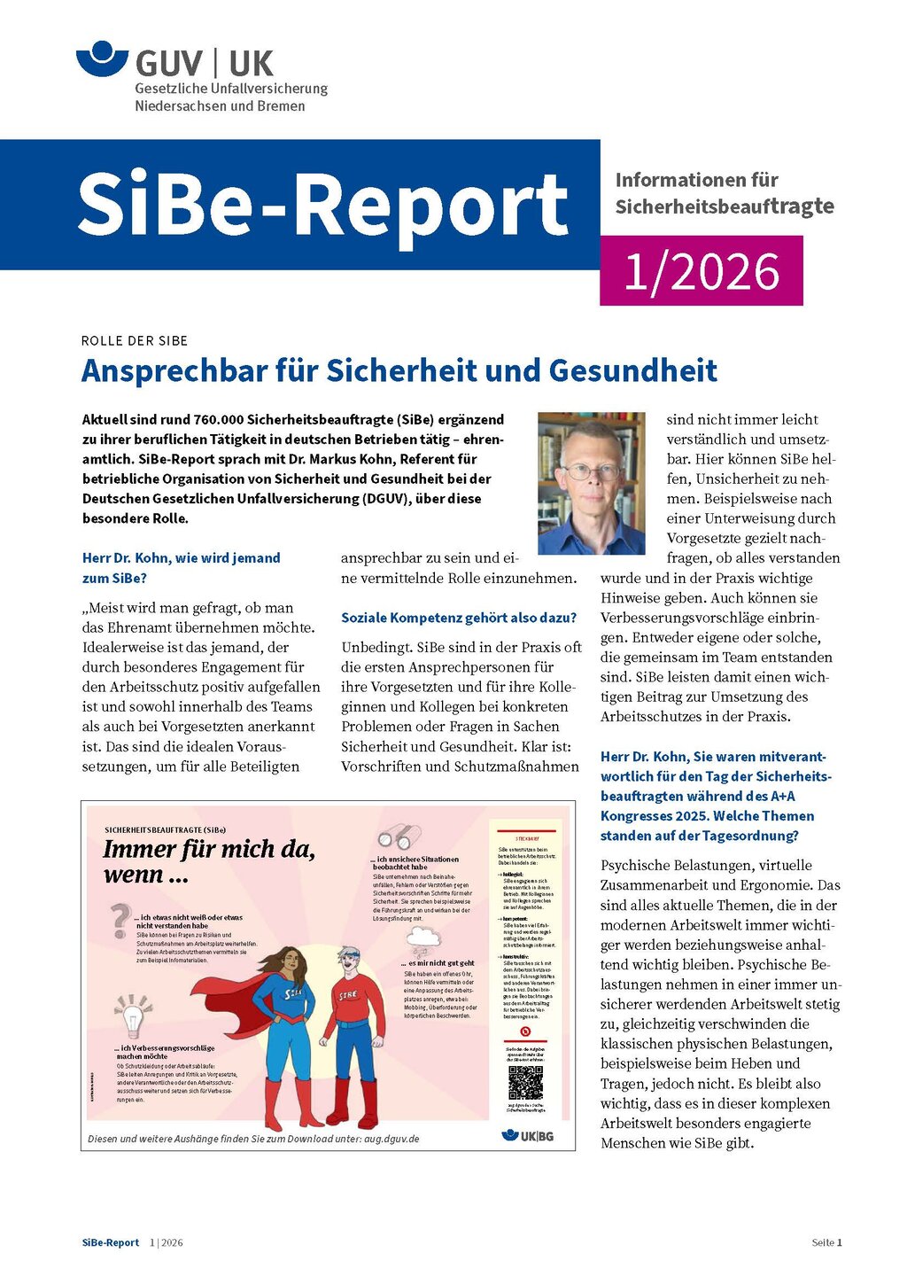 Cover SiBe-Report, Ausgabe 01/2026