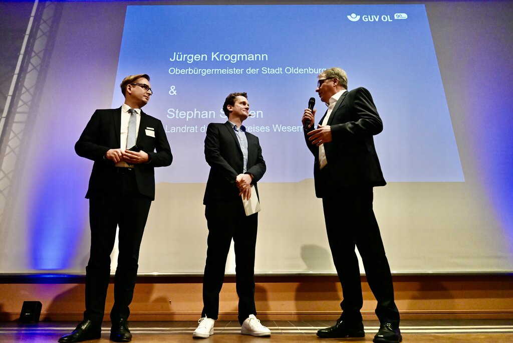 Landrat Stephan Siefken und Oberbürgermeister Jürgen Krogmann im Interview mit Malte Janssen