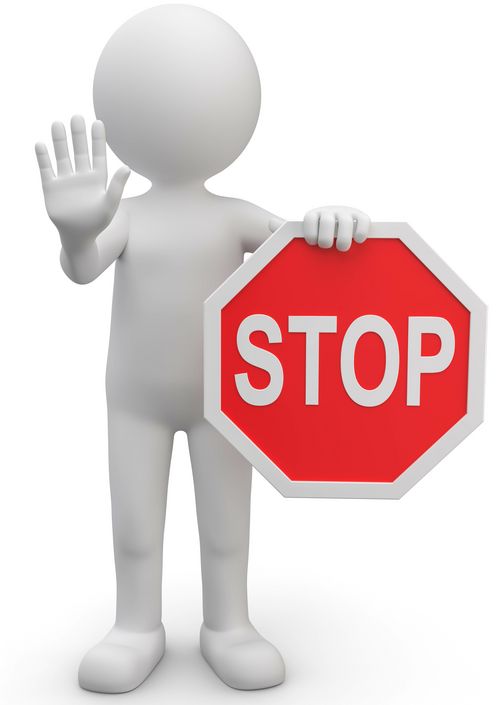 Männchen mit Stop-Schild